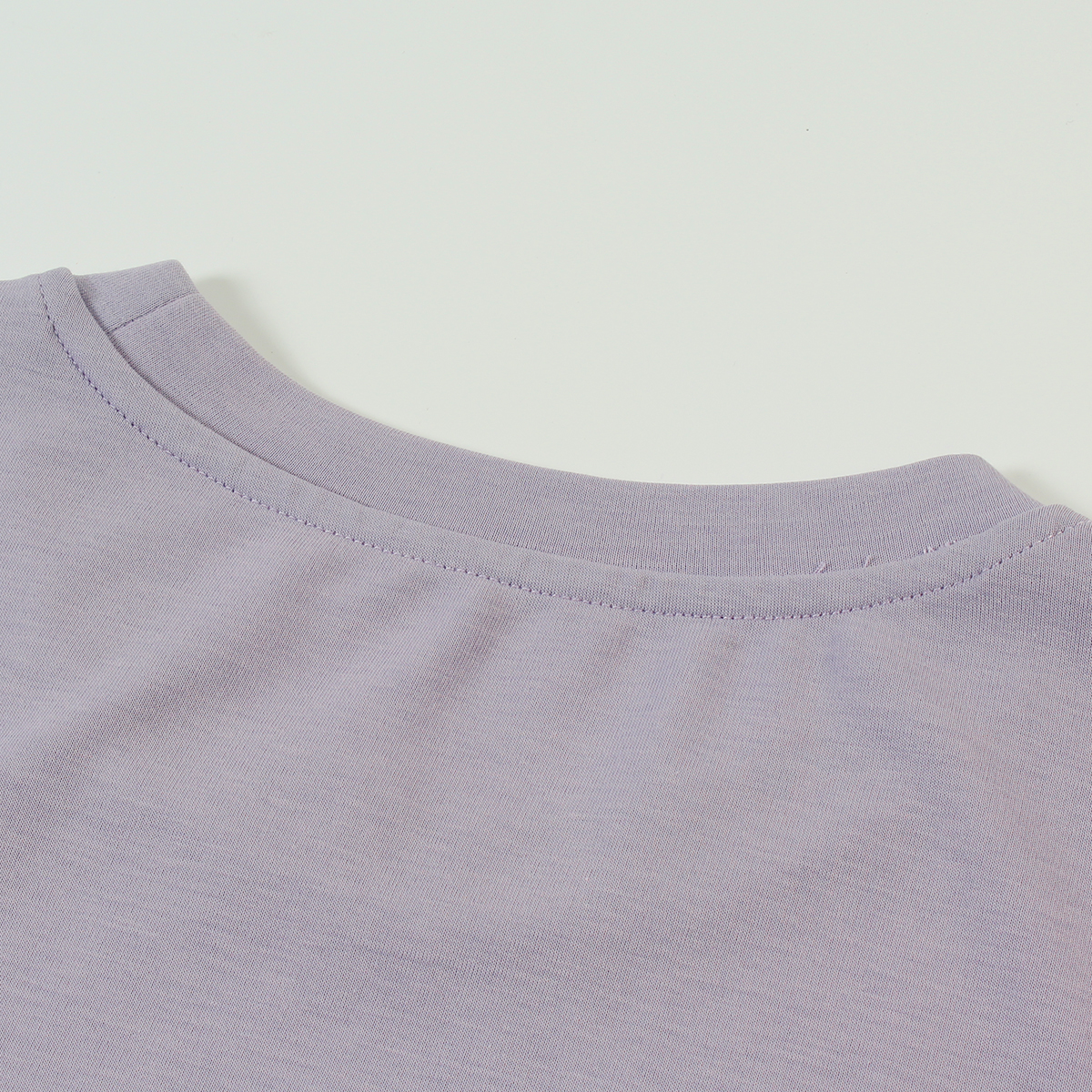 LENLOUES Women's Cat Embroidered Short Sleeve T-Shirt | Light Purple Cotton Crew Neck Tee, Cute Animal Graphic Casual Top for Daily Wear LNS-1017