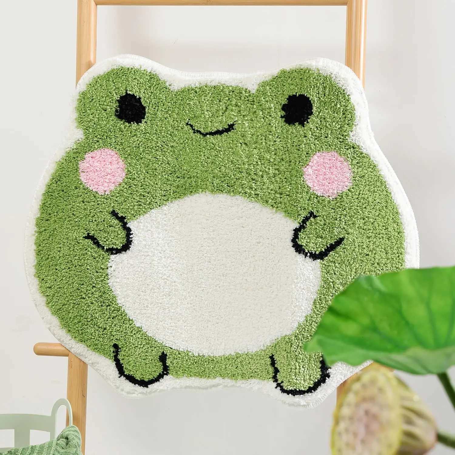 VIKAMA Cute Bath Mat Non Slip Frog Bath Rug for BathroomLuxury Absorbent MatsMachine Washable Shaggy Soft Rugs Bathroom Decor C251103