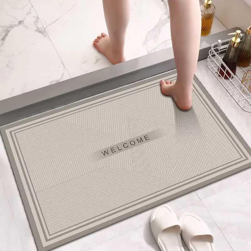 Bathroom floor mat diatom mud water-absorbing dirt-resistant quick-drying non-slip foot mat toilet toilet door mat C251103