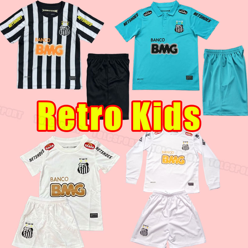 Kits Santos FC Retro 2011 12 Soccer Jerseys PATO SANCHEZ SOTELDO ELANO ANDRE F. ANDERSON BORGES Home Away Black Football Shirts child size 16-28 2011 2012 long