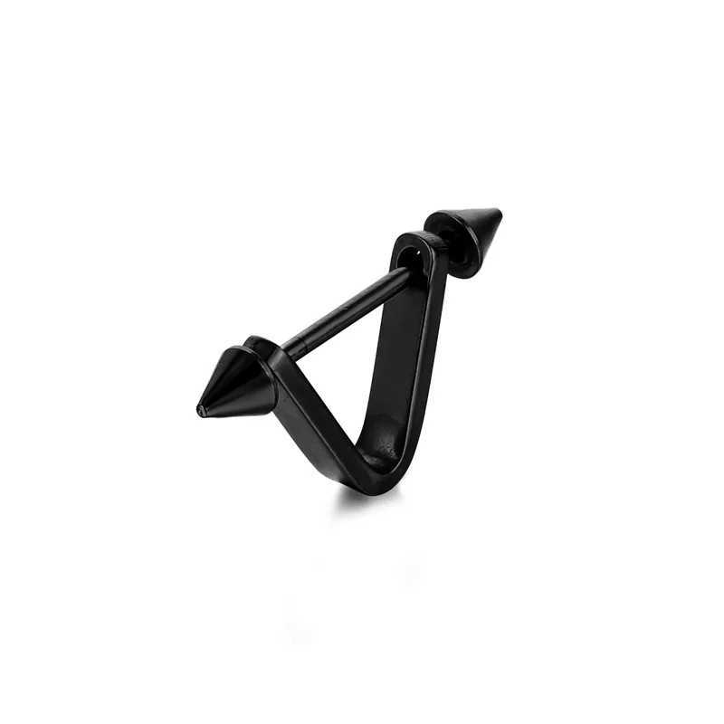 Korean V Simple Personality Triangle Stud Earrings Punk Stainless Steel Geomertic Earring For Fashion Women Men Jewelry C251103