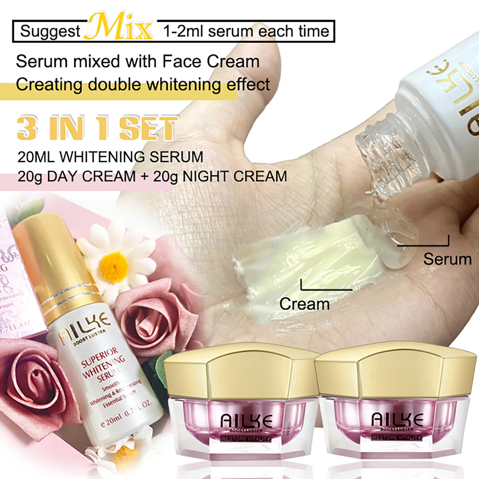 AILKE Lightenin Face CREAM With Collagen Acid Skin CARE Women Facial r Set 251027
