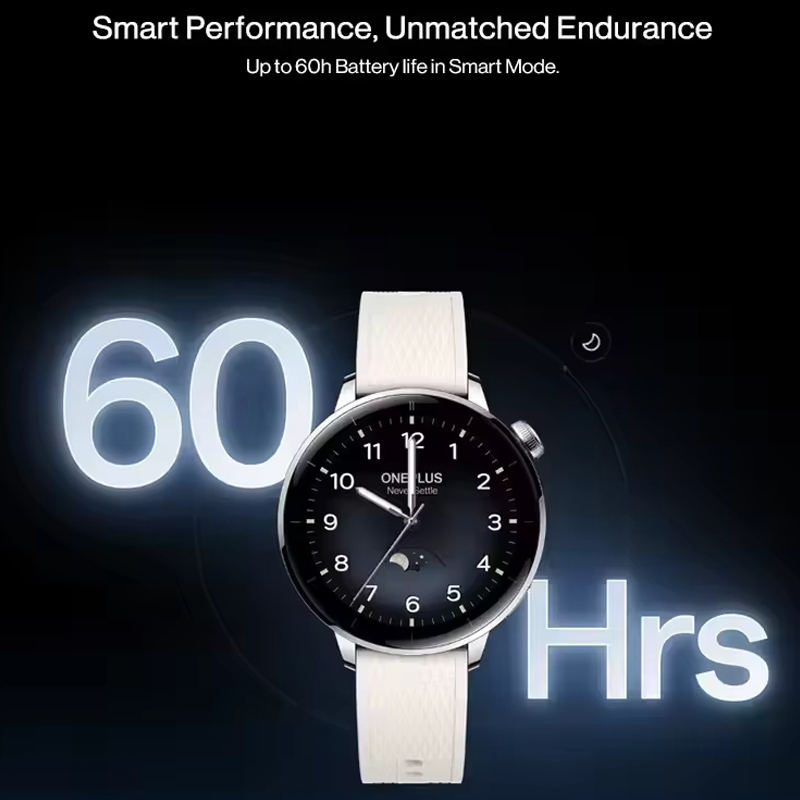 Global Version OnePlus Watch 3 Smart Watch 43mm 1.32 inch AMOLED Display Snapdragon W5 Processor Dual Frequency GPS Wear OS