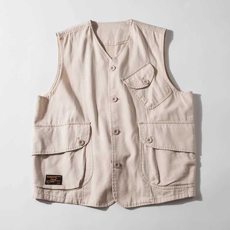 Janpanese Styles Mens Workwear Vest Outdoor Lightweight Cargo Safari Fishing Vests Shooting Travel Cargo Vest with Pockets X250403