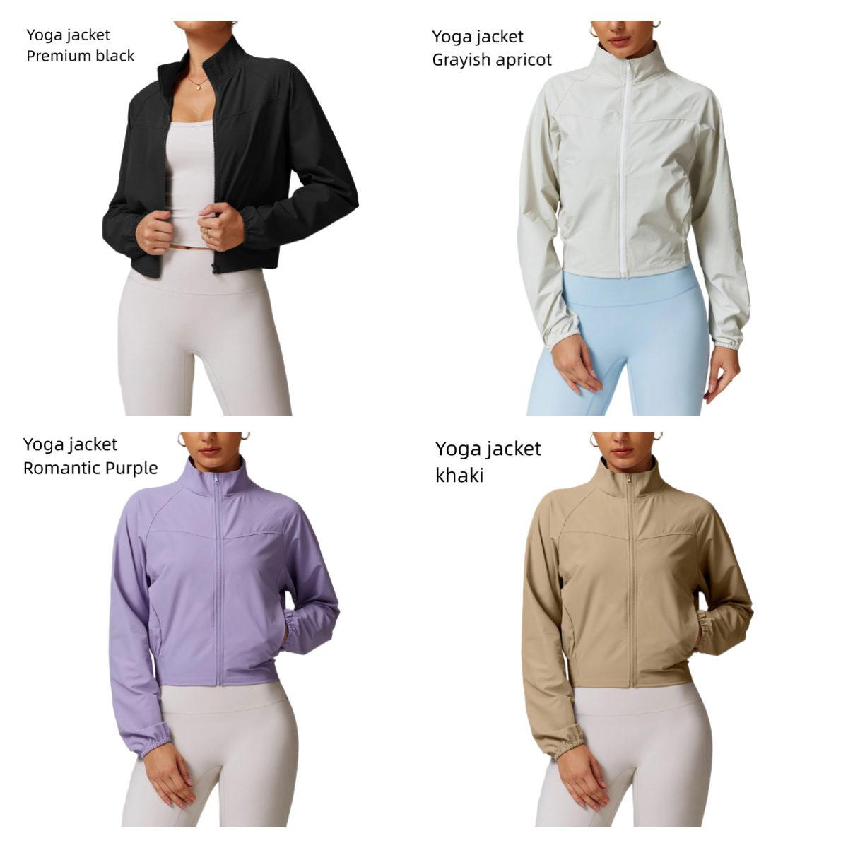 Women Yoga Jacket Sports Coat Windproof Yoga Clothes Quick-drying Long Sleeve Top Zipper Fitness 5588