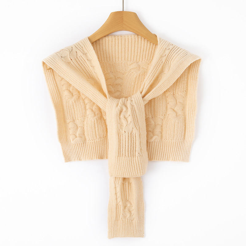 K1139 Imitation wool knitted shawl for women spring and autumn thickened twisted flower fashionable shoulder guard waistcoat outer scarf small cape to