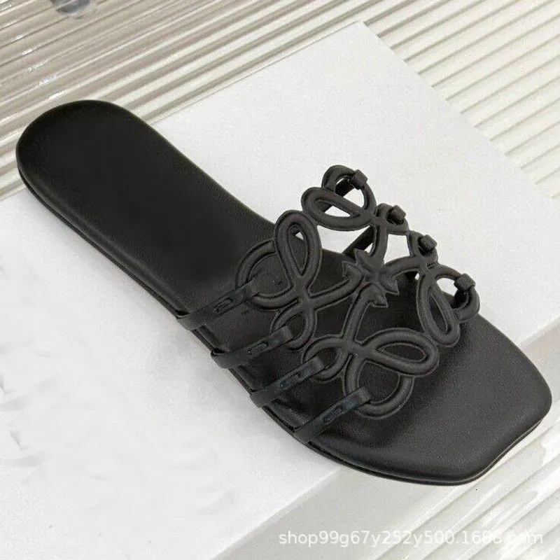 high quality Designer slippers 25s hot Spring/Summer New Product Fairy Slippers Geometric Hollow Carving Square Fashionable and Personalized Small Dra