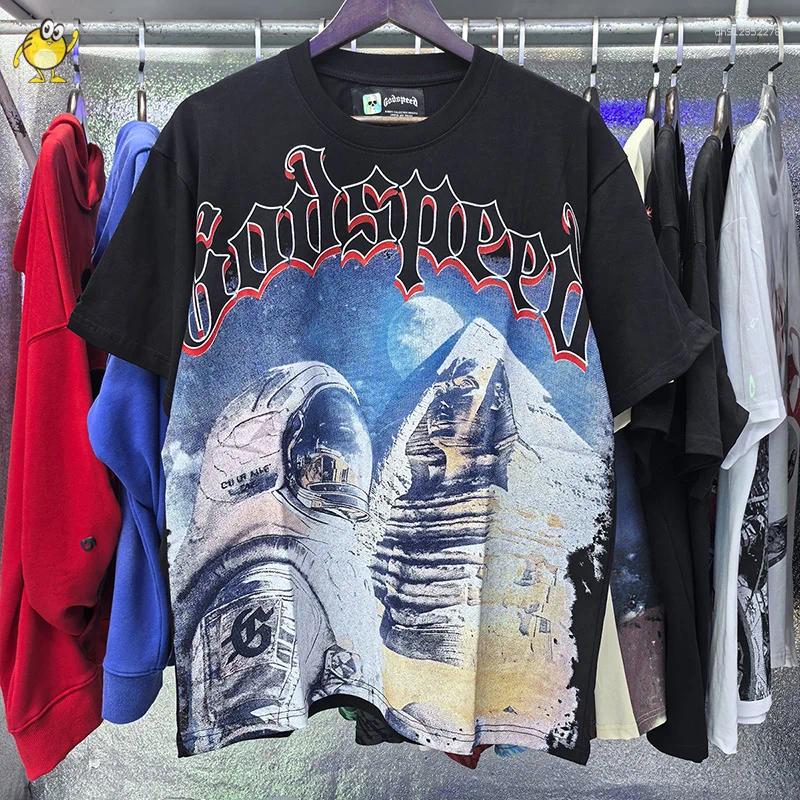 Men's T Shirts Black Blue Vintage O-Neck Casual Graphic Printing T-shirts Men Woman High Street Short Sleeve Tee Spring Summer