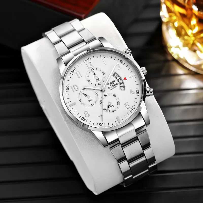 1PC Mens Luxury Watch Fashion Business Calendar Mens Steel Belt Watch Mens Christmas Valentines Day GiftW251104