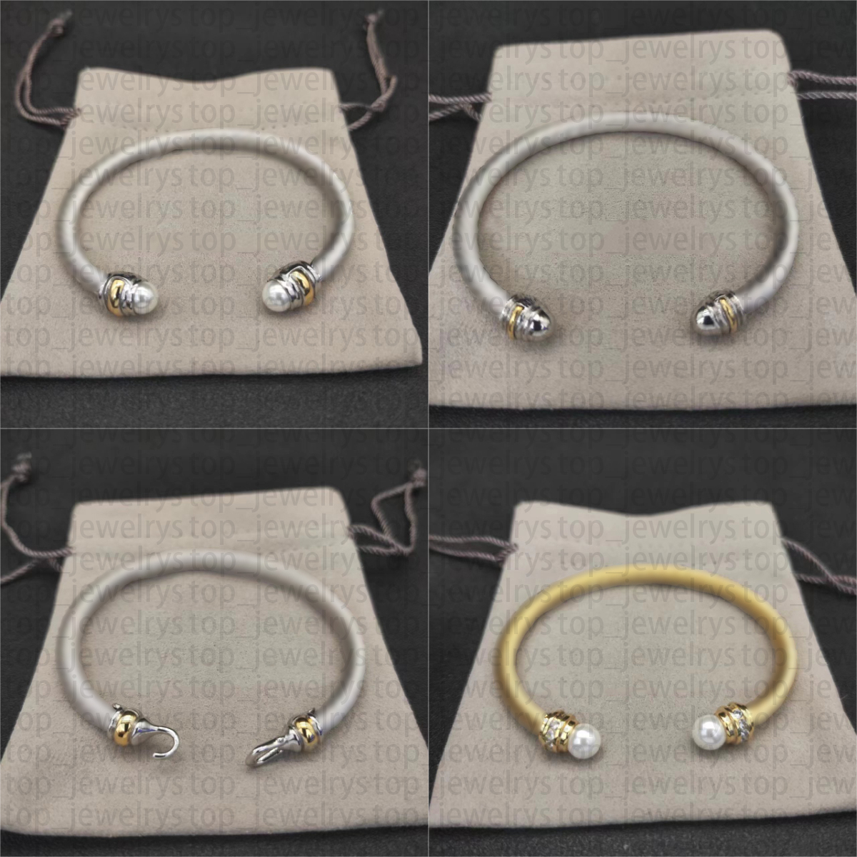 wire bracelet armband cable luxury bracelets bangle designer for women men fashion jewelry gold silver pearl cross diamond hip hot jewelrys party wedding gift