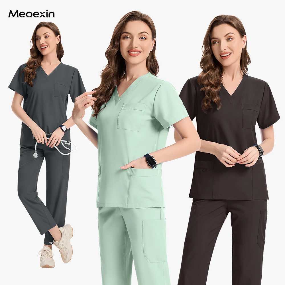 Hot Sales Fashion Hospital Uniforms Nurse Beauty Dental Salon Work Wear Medical Scrubs Sets for Men Women Healthcare Scrub Suits J251103