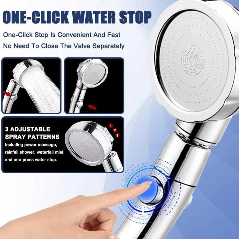3 Modes Adjustable Bathro Shower High Pressure Water Saving Shower with Button Rainfall Massage SPA Handheld Shower s Y251103