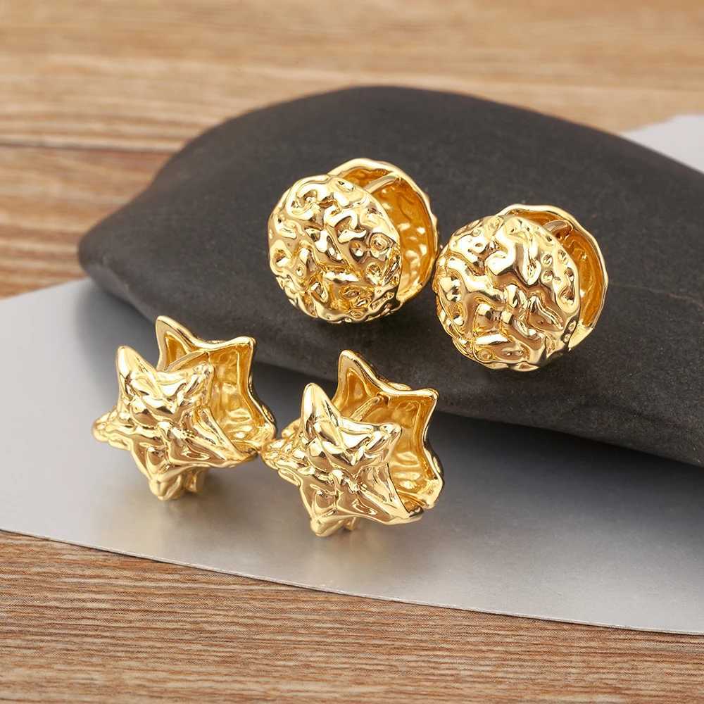 Nidin High Quality RoundStar Shape Ear Clip Earrings No Piercings Fake Cartilage For Female Copper Personality Jewelry Gifts C251103