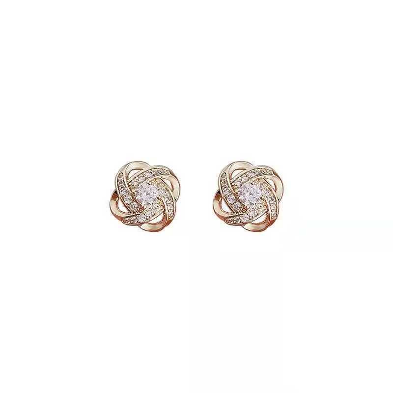 Exquisite Women Girls Cross Crystal Earrings Jewelry Korean Style Fashion Lady Elegant Shiny Boutique Decoration Ear Rings C251103