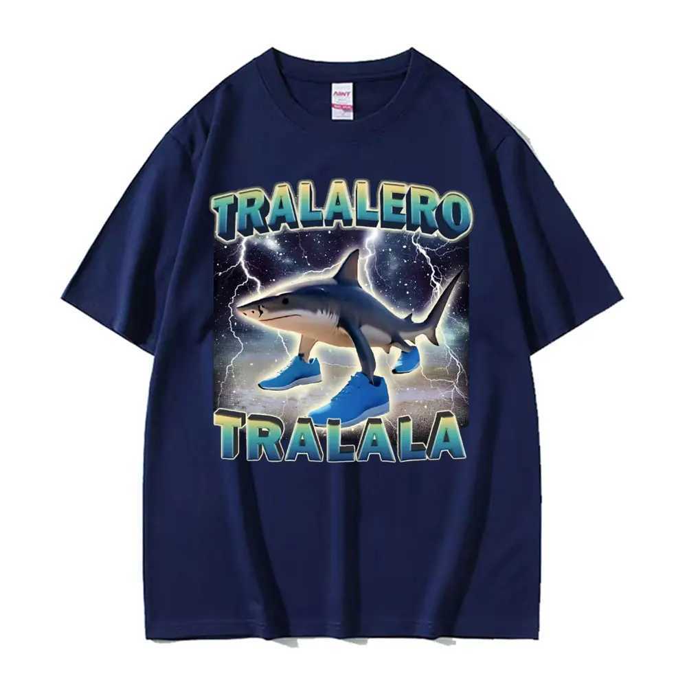Tralalero Tralala Funny Shark Meme T Shirts Gifts Men Women Fashion Trend High Street T-shirt Cotton O-Neck Short Sleeve T Shirt X2504031