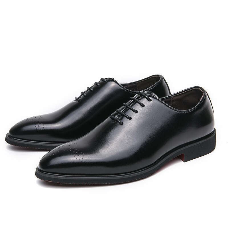 2024 men's plus size, new casual fashionable and simple lace up leather shoes, Korean version, trendy merchant