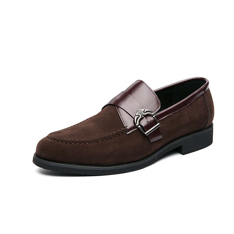 Large size, low fit, one foot lazy seasonal trend pointed leather shoes, outdoor solid color men's shoes