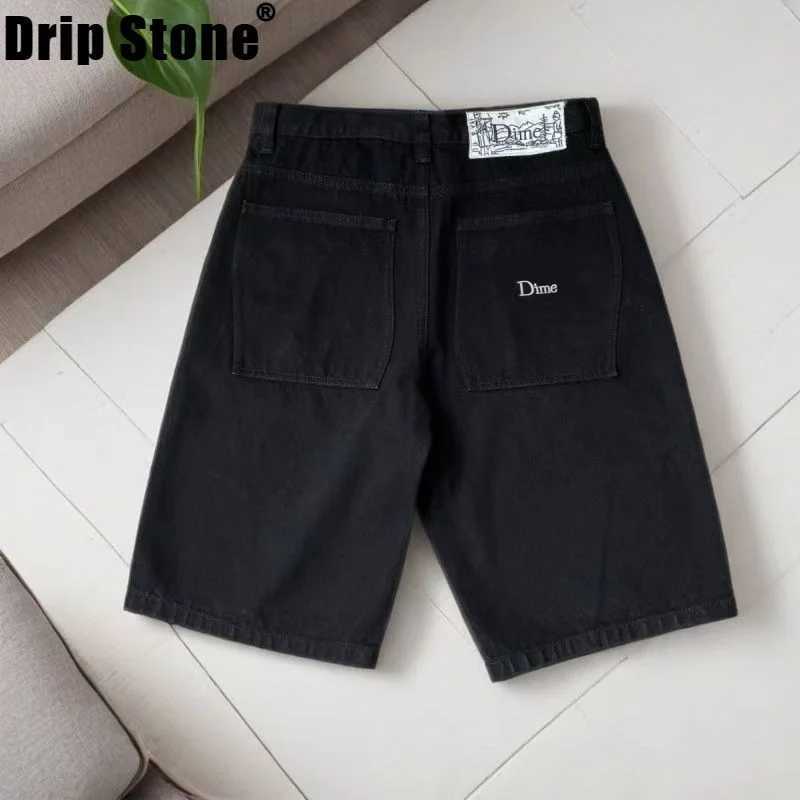 2025 Y2K Traf Mens Coin Shorts Coin Skateboarding Bag Short Embroidered Denim Simple Coin Pants Mens Jeans W250403