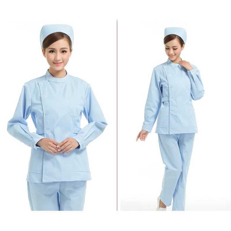 White long Sleeve scrubs uniforms women Pet Grooming Clinic Nursing Clothes Workwear Nurse Scrub Work Pink Medical Uniform J251103
