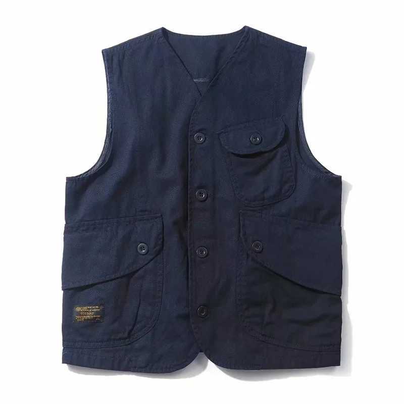 Men Vests Mens Summer Sleeveless Multi-pocket Vest Vintage Casual Wear Cotton Short Vest Safari Style Vest Coat Waistcoat Male X250403