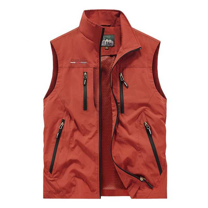Summer Men Outdoor Cargo Breathable Sleeveless Vest Men Fishing Sport Multi Pocket Vest Coat Man Casual Work Hike Vest Waistcoat X250403