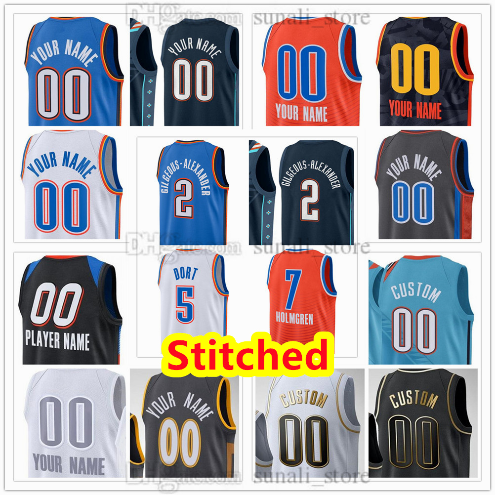 Stitched Men's XS-4XL Basketball Jerseys 2 Gilgeous-Alexander Jalen 8 Williams Chet 7 Holmgren Luguentz 5 Dort 55 Hartenstein Isaiah 11 Joe Aaron 21 Wiggins 25 Mitchell