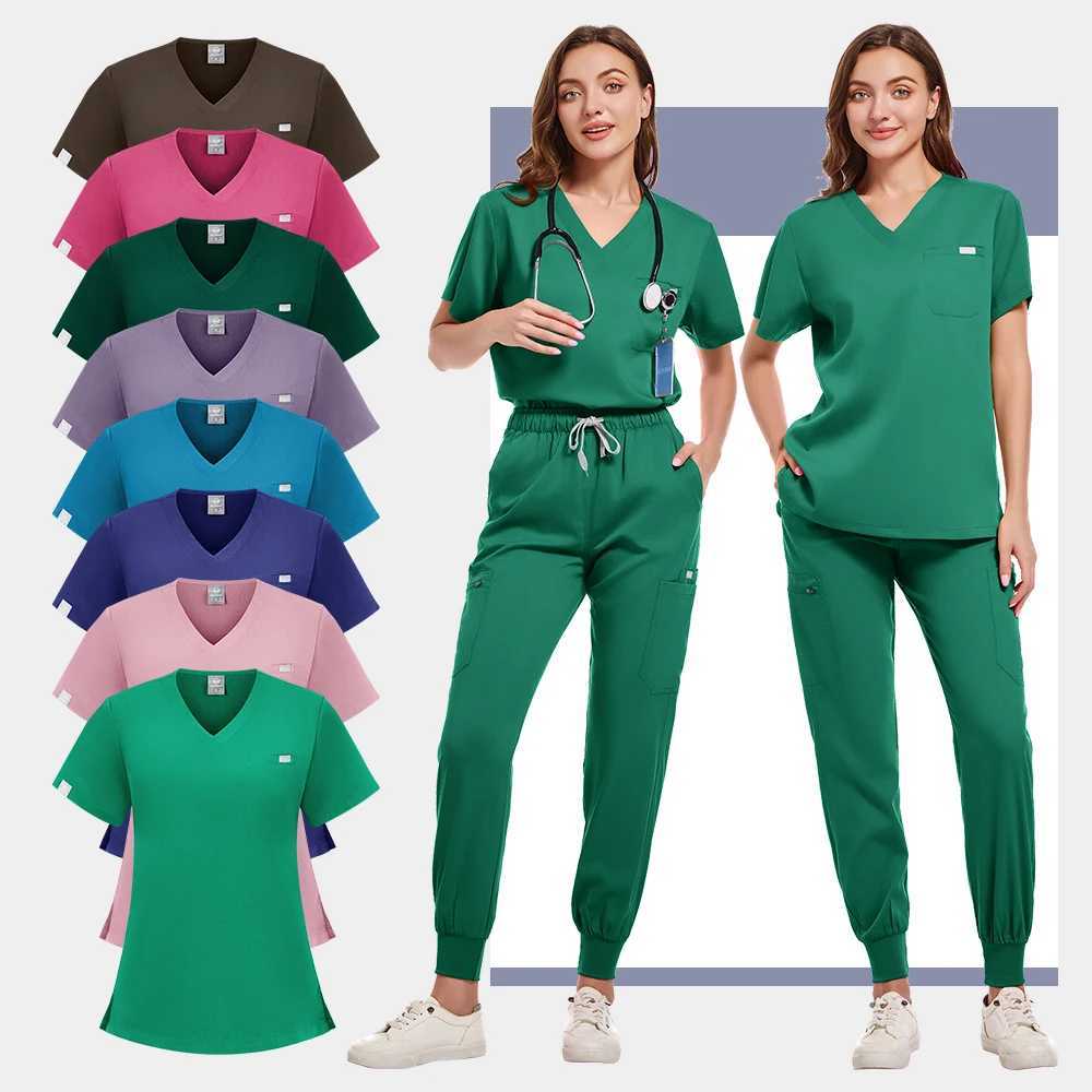 Multicolor Unisex Short Sleeved Pharmacy Nurse Uniform Hospital Doctor Workwear Oral Dental Surgery Uniforms Medical Scrubs Sets J251103