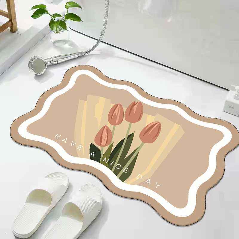 Diatom mud absorbent floor mat bathroom anti-drop toilet door non-slip and dirt-resistant household floor mat C251103