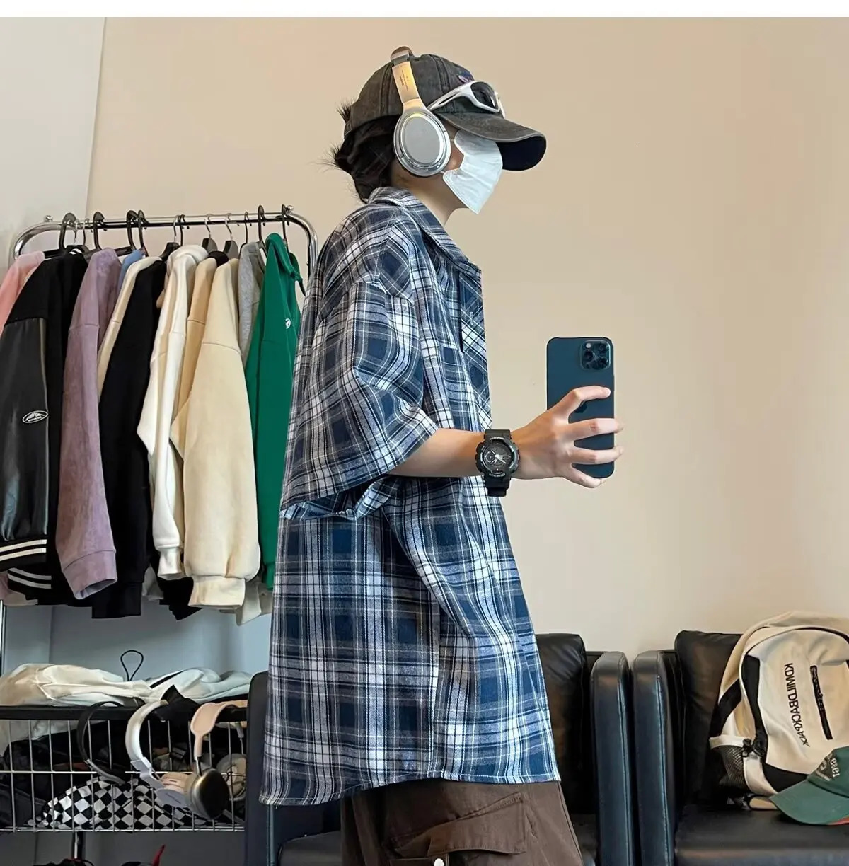 TRSYPHXM mens long sleeved spring and autumn trend casual loose workwear jacket 250403e