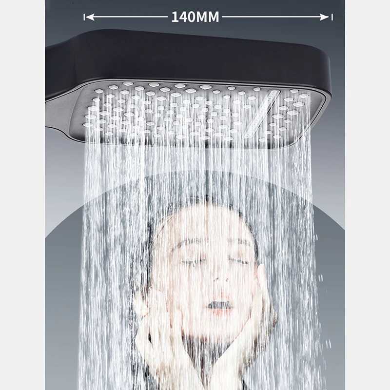 7 Modes Large Shower Adjustable One Key Stop Bathro Highpressure Watersaving Shower Mixer Nozzles Bathro Accessories Y251103