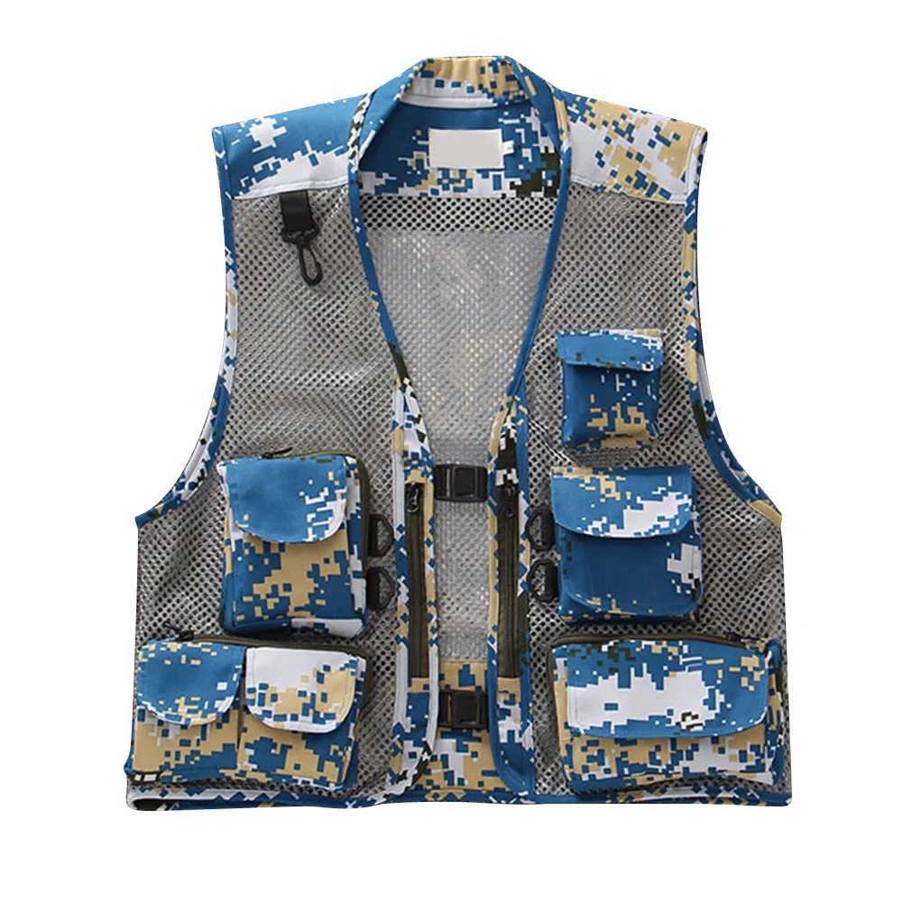 Men Fishing Vest Multi-Pocket Quick Dry Mesh Vest Outdoor Waistcoat X250403