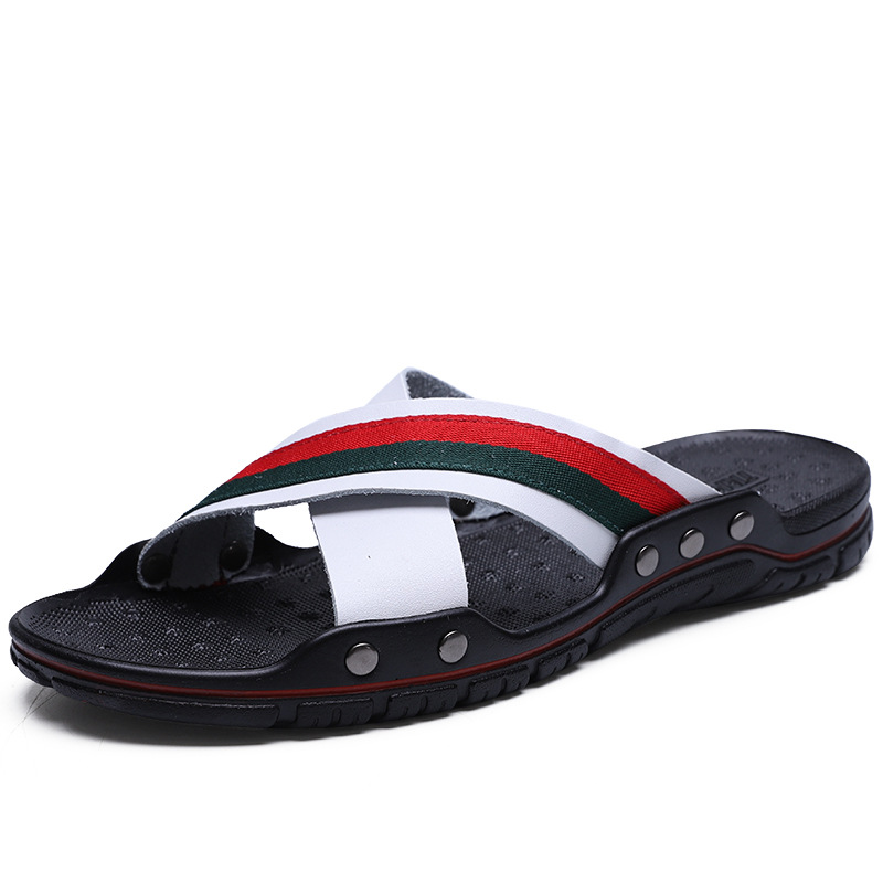 Free shipping designer sandals plus size men black white blue comfortable breathable soft sole indoor slippers 2025
