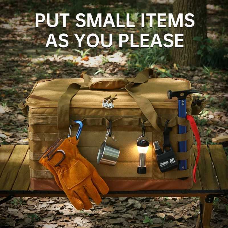 Outdoor multifunctional tool kit large capacity camping equipment storage bag picnic cookware gas tank anti-collision bagC250403