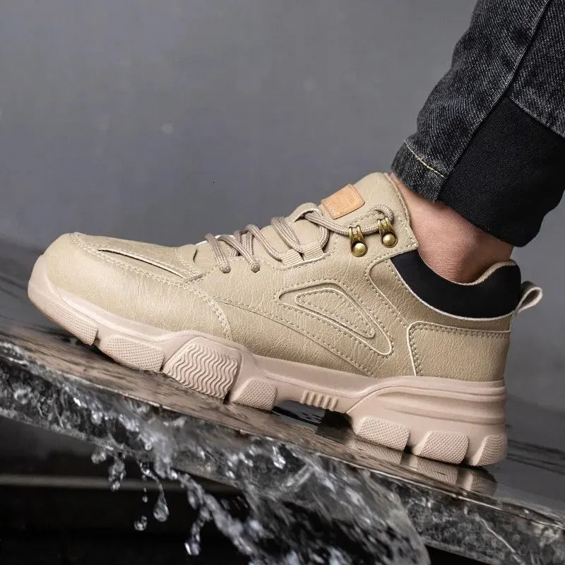 Highquality Safety Shoes Men Steel Wire Rotary Buckle Work Sneakers Indestructible Shoes Antismash Antipuncture Work Shoes 251030