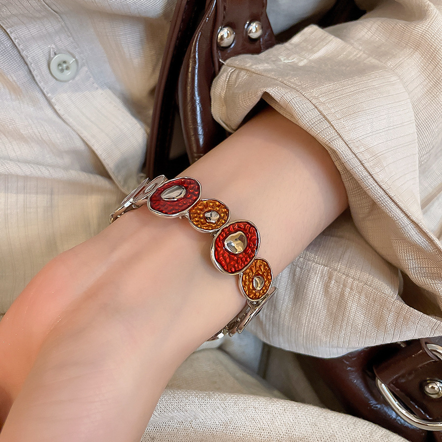 Oil Drop Irregular Patchwork Elastic Simple Fashionable Elegant Versatile Bracelet Light Luxury High-end Feel Wholesale - view 3