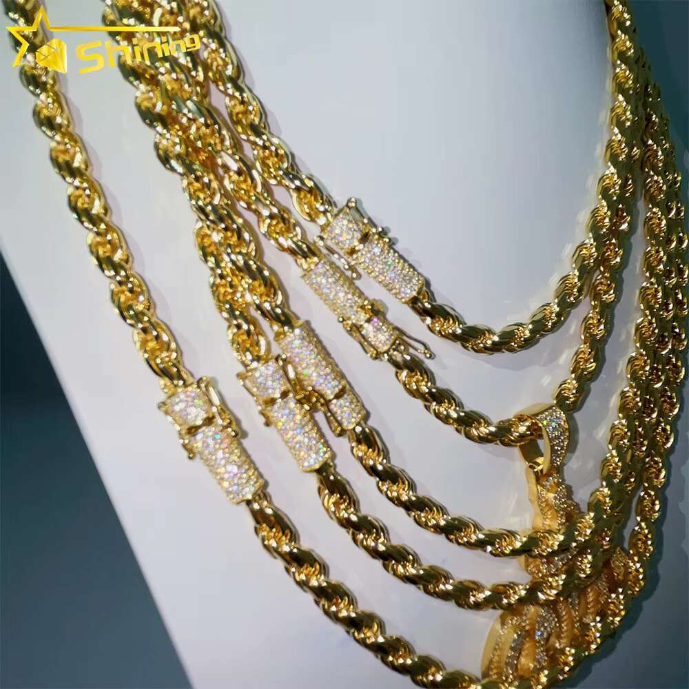 Hot Sale 6mm Sterling Silver 925 Gold Plated Rope Chains for Men