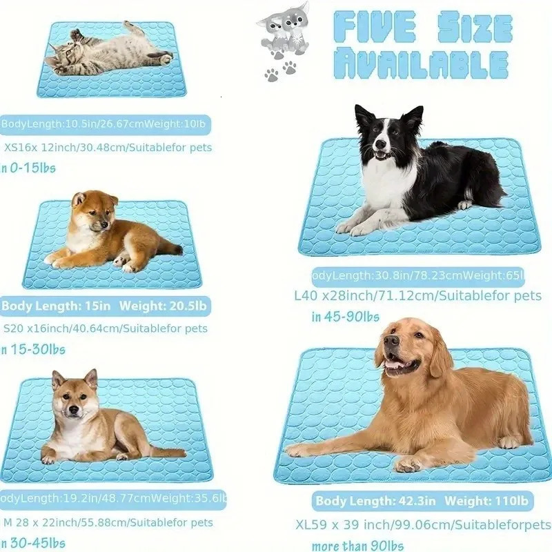 Cooling Pad for Dog and Cat Cool Ice Silk Moisture Mat Bottom Mesh Breathable Comfortable Small Animal Bed 250402