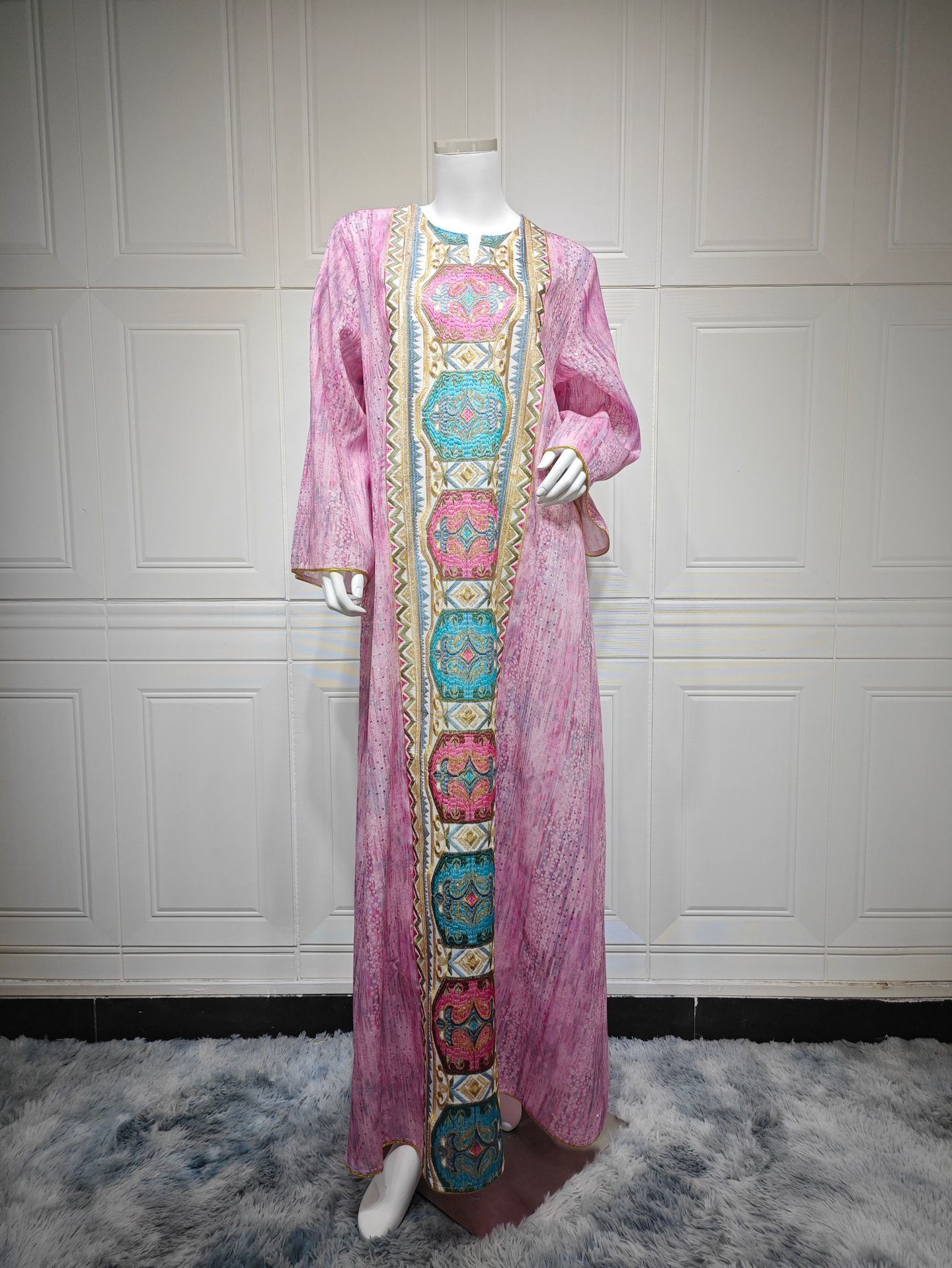 Plus Size VONDA Party Maxi Dress Women Bohemain Long Puff Sleeve Casual Printed Vintage Sundress Loose Fashion Party Robe 240827