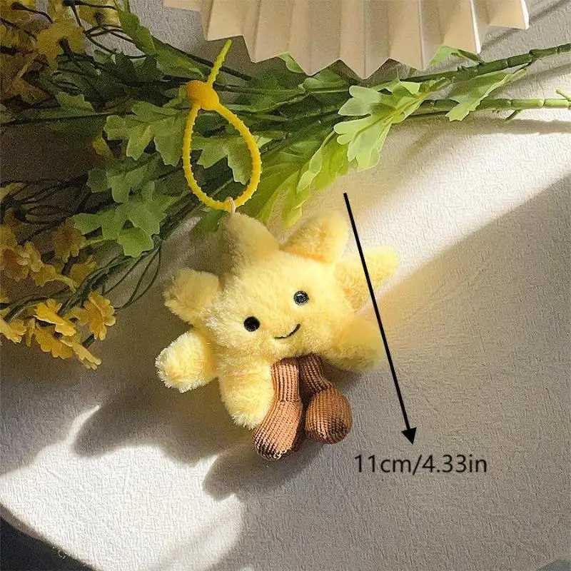 Plush Yellow Sun Couples Keychain Cartoon Stuffed Doll Keychain for Bags C251104