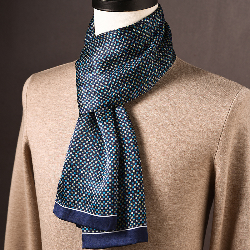 BarryWang Silk Mens Scarf Jacquard Floral Paisley Casual Formal Gold Green Red Blue Purple Gray For Male Wedding Business Party 251013