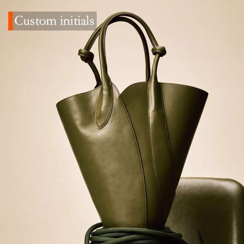 Custom Initials Bucket Bags For Women Designer Handbag And Purses 2025 New In PU Petal Top Handle Large Capacity Shoulder