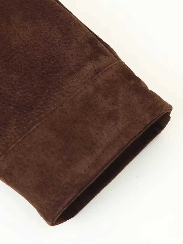 European and American style 2025 autumn new womens fashion trend pocket decoration suede leather bomber jacket J251103