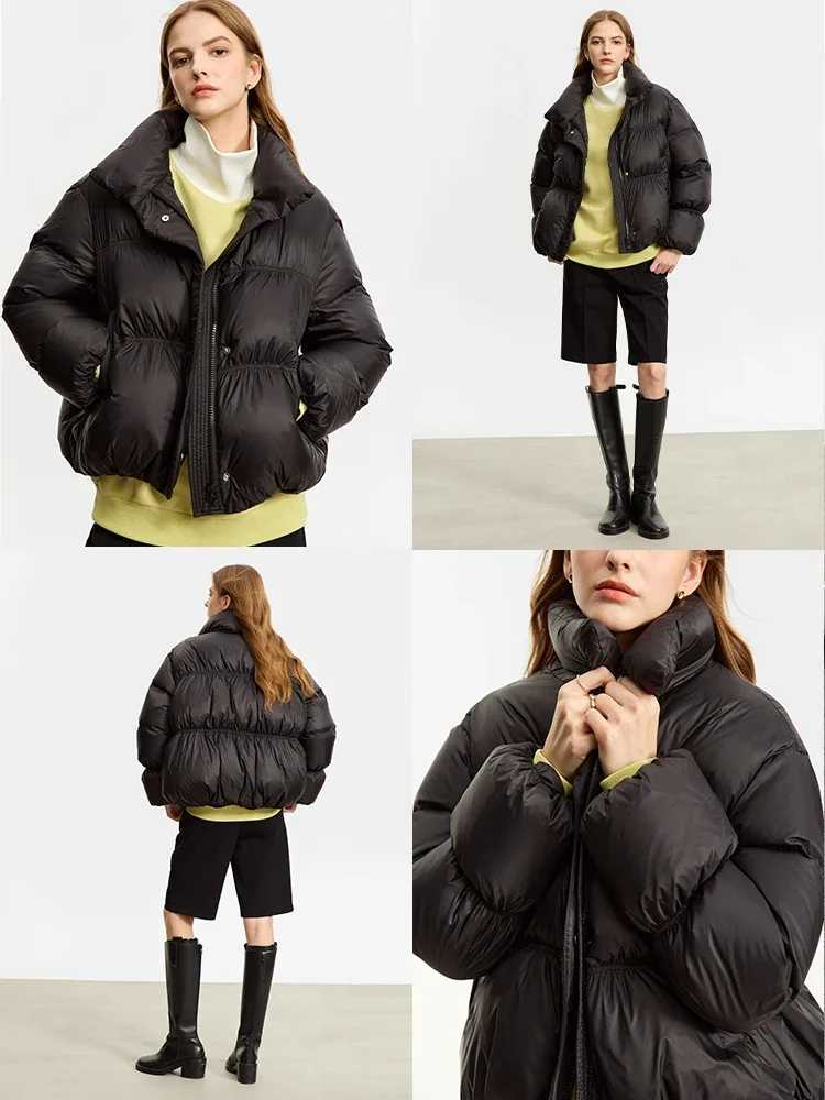 AMII Minimalist Womens Winter Down Jacket Zipper Button Warm Short Overcoats 2025 Winter New Female Solid Down Jacket 12344053 J251104