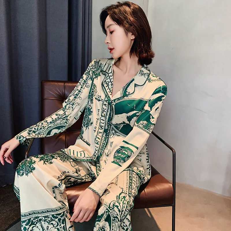Designer Spring And Autumn New Two-Piece Pajamas Womens Home Clothing Womens Models Of European And American Wind Pajamas Casual Wear Y251104