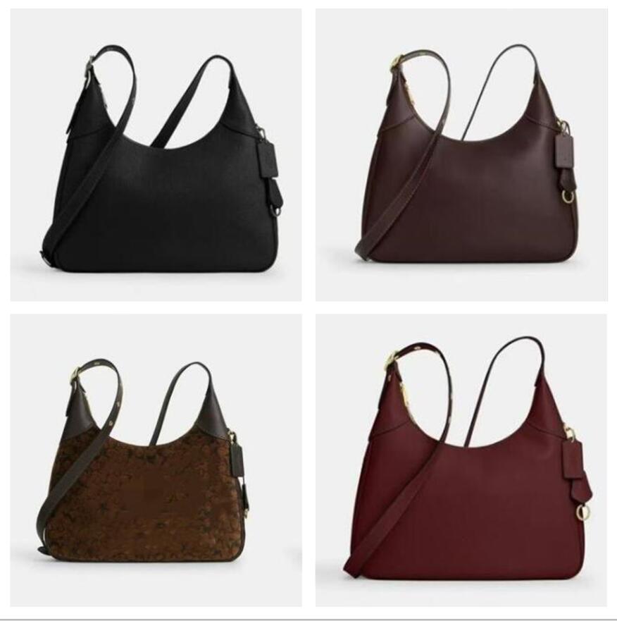 vintage Designer Luxury Leather ELLA Shoulder Bag Women Clutch Handbag Purse Female Underarm Bag Travel Totes 35.5cm