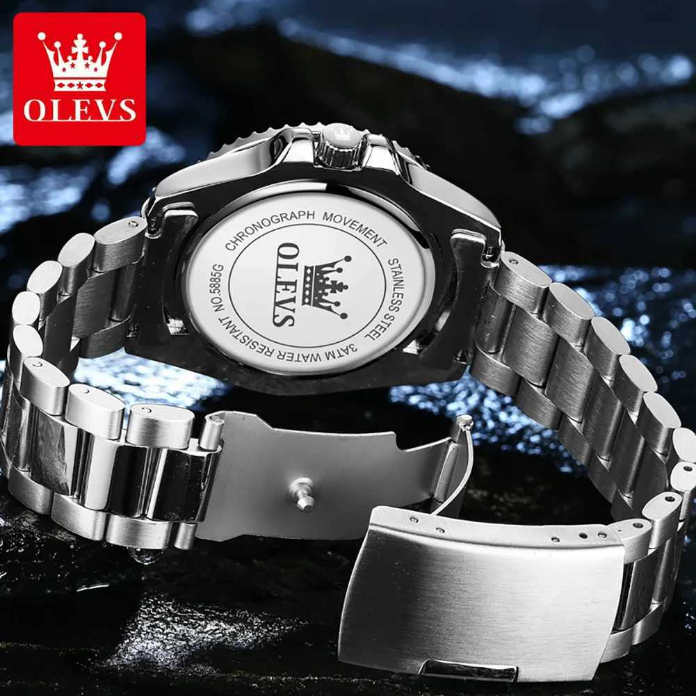 OLEVS Top Original Quartz Watch for Men Diving Series Stainles Steel Waterproof Man Watch Fashion Luxury Brand Mens WristwatchT251104