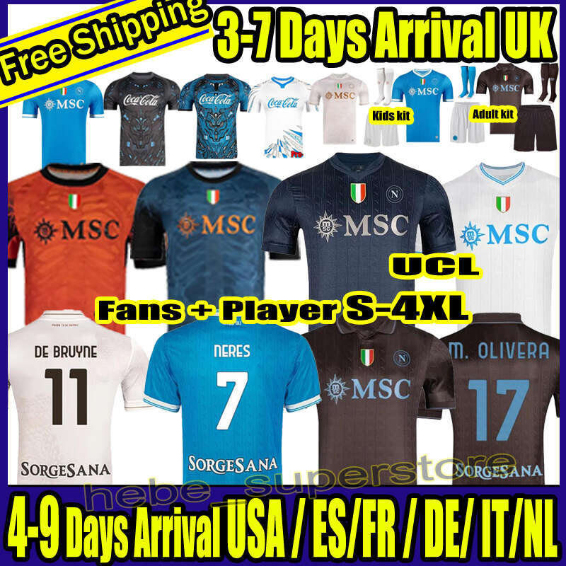 4XL 25 26 Naples Maglia DE BRUYNE Napoli Jersey Limited Edition soccer jerseys lukaku 2025 2026 McTominay Gilmour BUONGIORNO home 24 25 26 men Kids kit football shirts