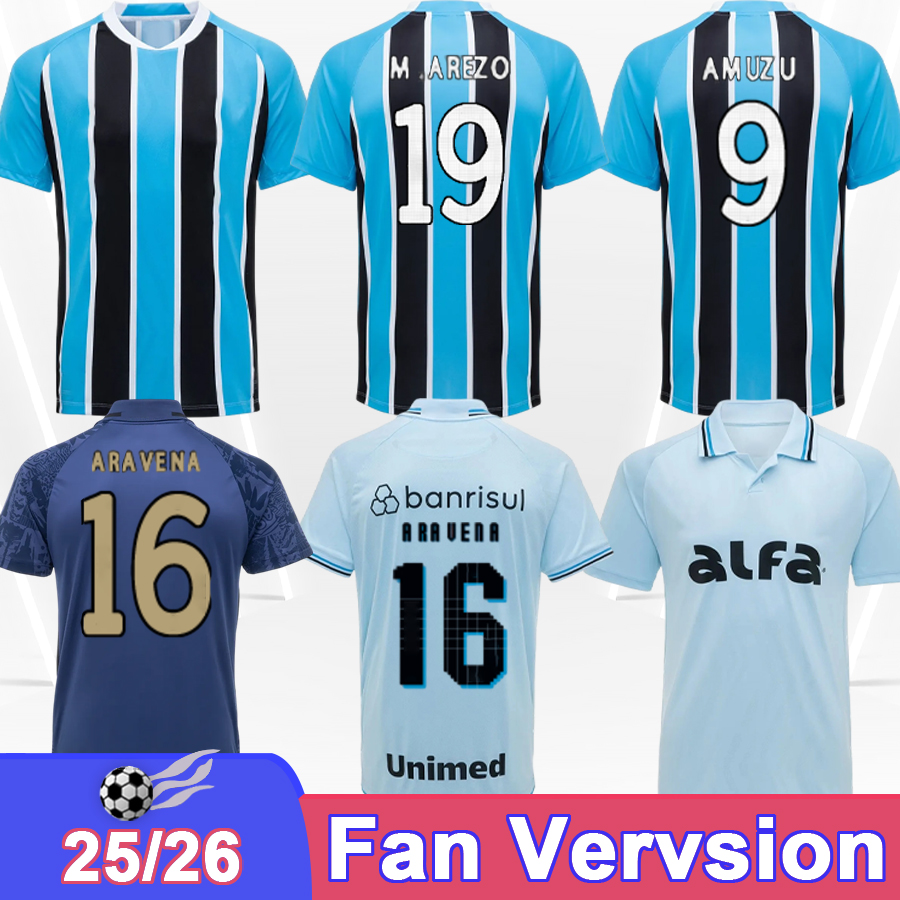 25 26 gReMIo AMUZU Mens Soccer Jerseys BRAITHWAITE C.OLIVERA KANNEMANN F.CRISTALDO MONSALVE VILLASANTI M.AREZO Home Away 3rd Football Shirts