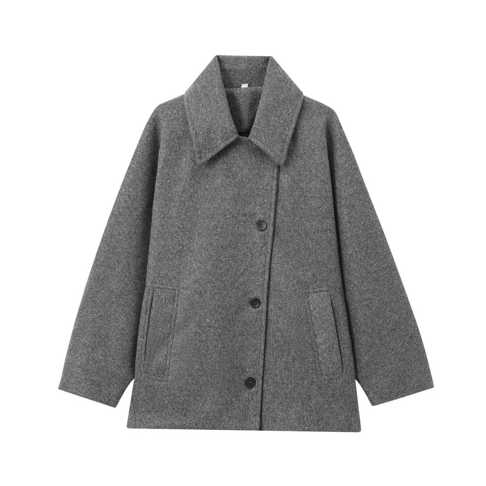 Autumn new womens clothing European and American style French wool blend short coat jacket J251103