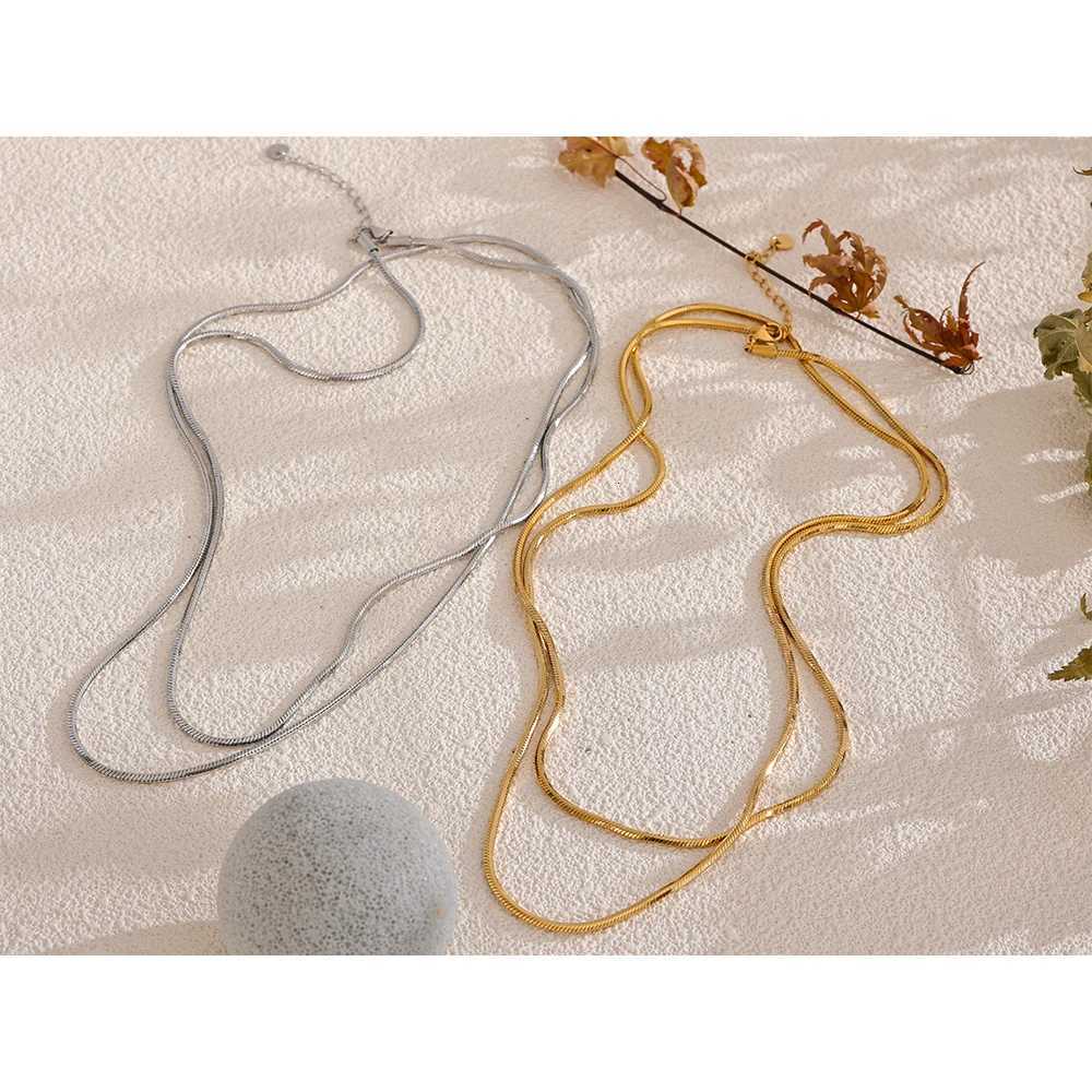 Yhpup 905cm New Square Exquisite Long Bling Chain Necklace 316L StainlESS Steel UniseX Waterproof Stylish JewelryXJ251104